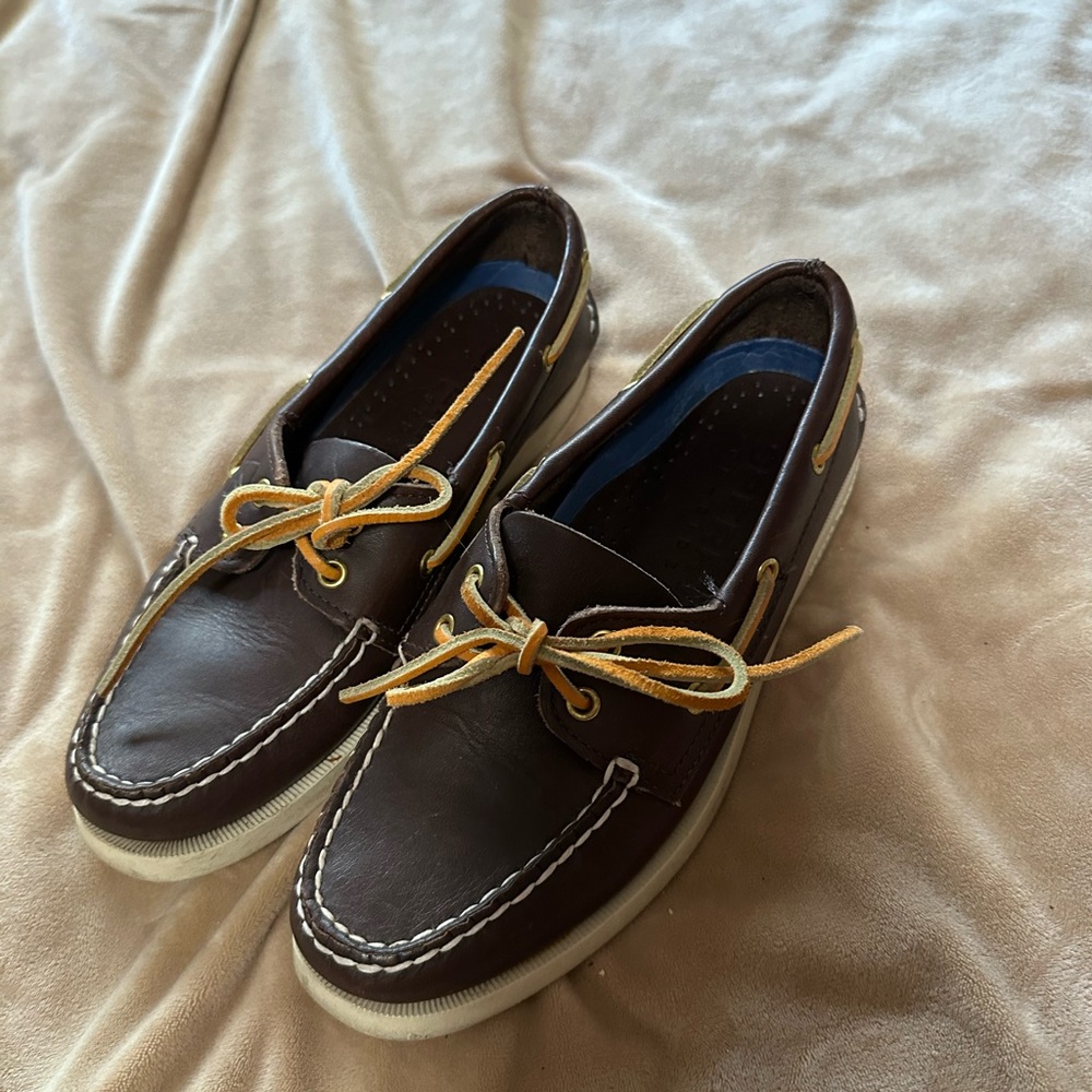 Sperry Topsiders Classic Brown Boat Shoes 6W
